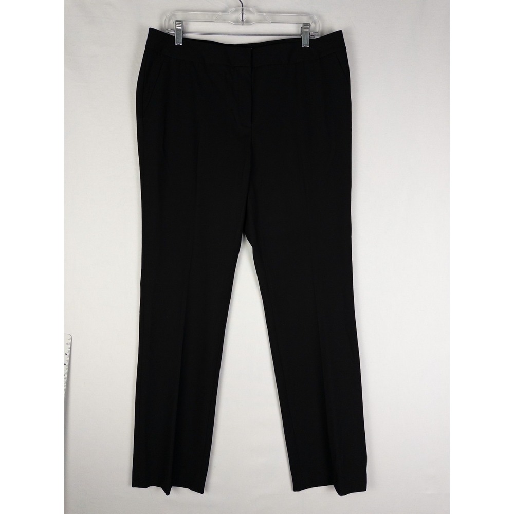 NWT Halogen Taylor Fit Pants Womens 14 Black Office Career Solid Dress